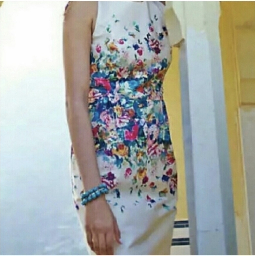 Anthropology Maeve Tea Garden Bodycone Wedding Shower Floral Parrty Dress Sz 2